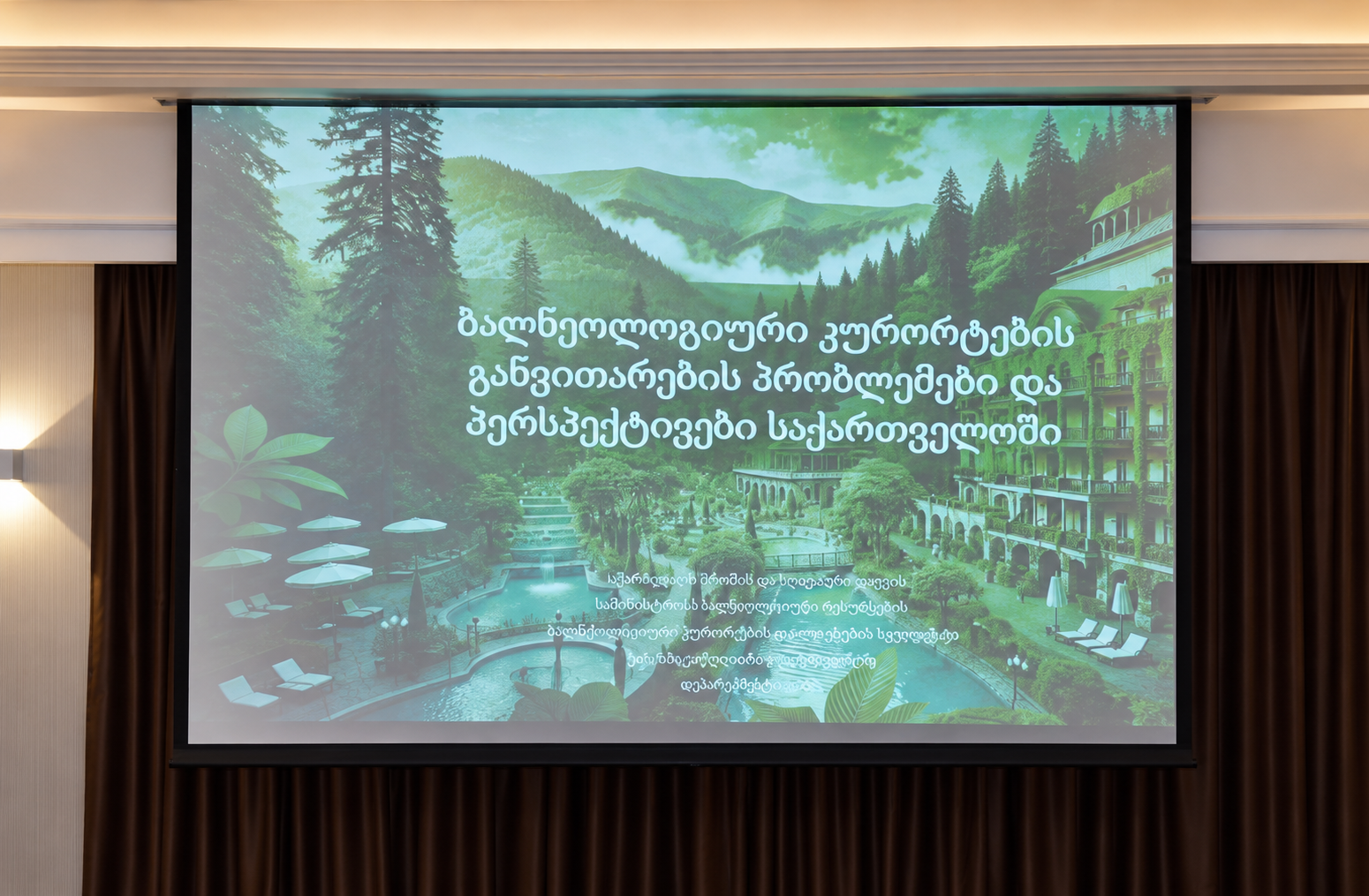 Projected presentation about balneological resort development in Georgia